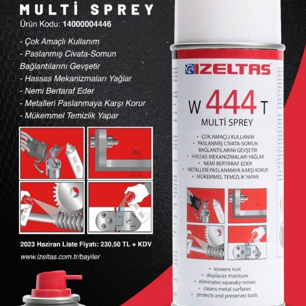 İZELTAŞ MULTİ SPREY W444T 400 ML (PAS SÖKÜCÜ VE YAĞLAYICI)