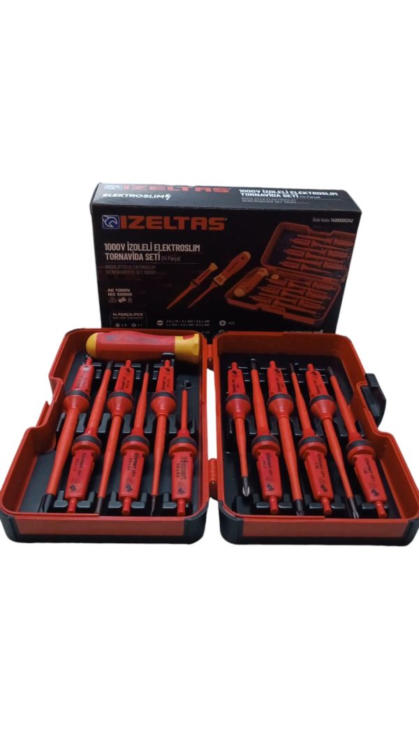 İZELTAŞ 1000V İZOLELİ ELEKTROSLİM TORNAVİDA SET14