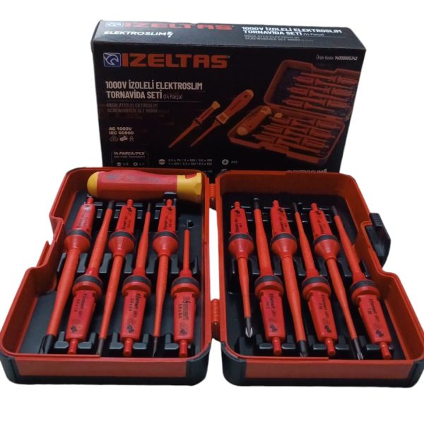 İZELTAŞ 1000V İZOLELİ ELEKTROSLİM TORNAVİDA SET14