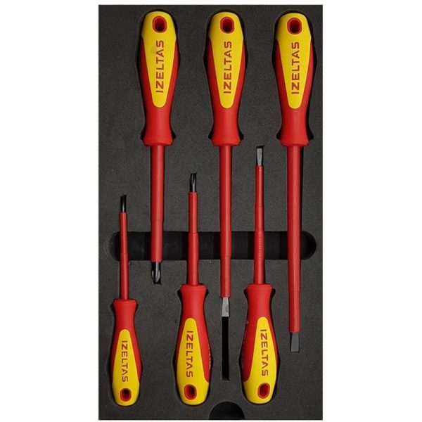 İZELTAŞ ELEKTRİKÇİ TORNAVİDA SETİ 6 PARÇA (1000V İZOLELİ)
