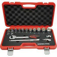 İZELTAŞ 1/2 ALTI KÖŞE LOKMA ANAHTAR TAKIMI 17 PARÇA ( U KOLSUZ)