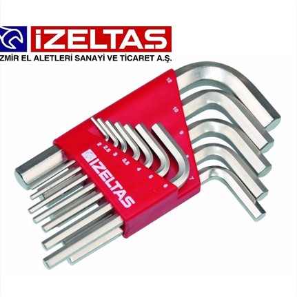 İZELTAŞ ALLEN ANAHTAR TAKIMI KISA 12 PARÇA ALTI KÖŞE